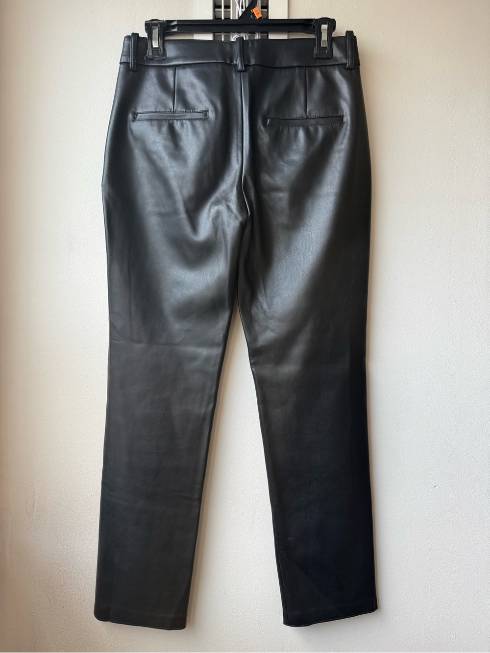 Zara Black Faux Leather Straight Leg Pants - Picture 2 of 8